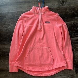 Vineyard Vines Bright Pink Pullover Sweatshirt with 1/4 zip, Size Small